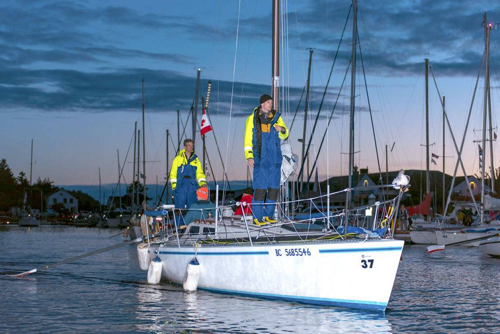Team Lagopus leaves Port Townsend early in stage one during the 2018 Race to Alaska. The deadline to sign up for this years event is Monday. (Katrina Zoe Norbom)