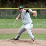 Mark Krulish/Kitsap News Group Brody Merritt got the start on the mound for Port Angeles and allowed three hits in four shutout innings to get the win in the Riders 2-1 victory against North Kitsap.