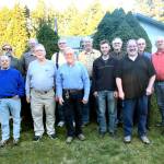 Performing Thursday will be Singers in the Rain, including, back row, from left, Michael Henson, David Schroeder, Steve Tilander, Rob Wamstad, Tom Rice, Ken Kiesel and Scott Rosekrans; front row, from left, Don White, Michael Cohoon, Jeff Johnson, Ryan Charrier and Tim Whicher. Harvey Crow is not pictured.