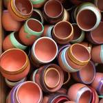 The ceramic cups are unglazed, a factor that creator Darby Huffman says enhances the flavor of any beverage poured into them.