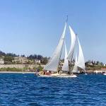 The Martha sails during opening day of boating season in 2018. It is expected to return along with 40 other large boats and a handful of smaller boats in Port Townsend Bay on Saturday. (Christina Pivarnik)