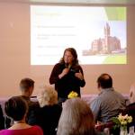 Jefferson County Commissioner Kate Dean provides updates Monday on a wide range of economic development pieces during the bimonthly luncheon held by the Chamber of Jefferson County at the Port Townsend Elks Club. (Brian McLean/Peninsula Daily News)