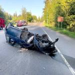 Pursuit reaching 130 mph ends when vehicle crashes at Port Hadlock curve