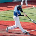 Mark Krulish/Kitsap News Group Chimacums Issac Purser connects for one of his two hits against Klahowya.