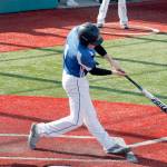Mark Krulish/Kitsap News Group Chimacums Issac Purser connects for one of his two hits against Klahowya.