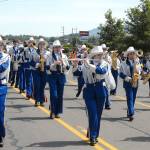 Members of the Chinacum High School marching band perform as they march down Washington Street during Saturdays Irrigation Festival Grand Parade in Sequim. (Keith Thorpe/Peninsula Daily News)