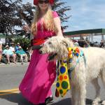 Rebekah Jordan and her dog, Lincoln, take their turn in Saturdays Grand Parade. (Keith Thorpe/Peninsula Daily News)