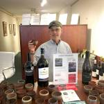 Randy Rosens offers ceramic cups made by LaughinGnome during Gallery Walks.