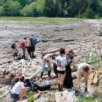 Teens clean plastic from shores of Tarboo-Dabob Bay