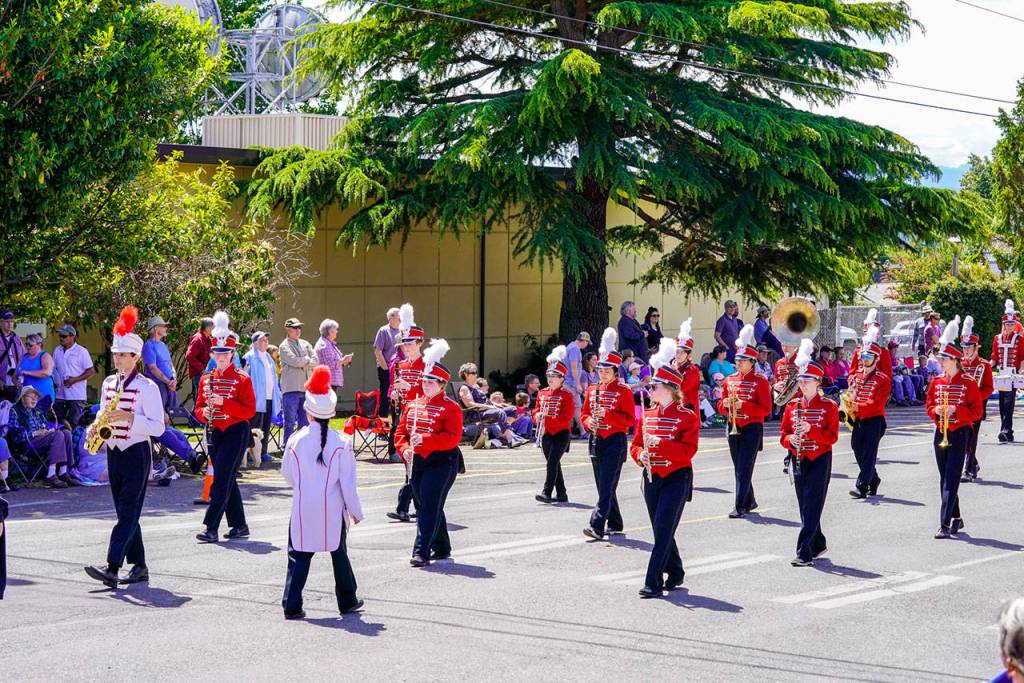 A number of bands and other organizations performed in the annual Rhododendron Festival parade Saturday in Port Townsend. (Steve Mullensky/for Peninsula Daily News)