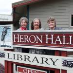 Staff members of the Jamestown SKlallam Tribal Library are, from left, librarian Bonnie Roos, tribal elder Gloria Smith and Jan Jacobson. (Patricia Morrison Coate/Olympic Peninsula News Group)