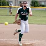 Port Angeles Kiana Watson-Charles pitches a three-hit shutout against North Kitsap at the state 2A softball tournament. (Mark Krulish/Kitsap News Group)