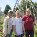 Veteran Master Gardeners, from left, Audreen Williams, Jan Bartron and Laurel Moulton will share vegetable gardening information Saturday at the Fifth Street Second Saturday Garden Walk in Port Angeles.