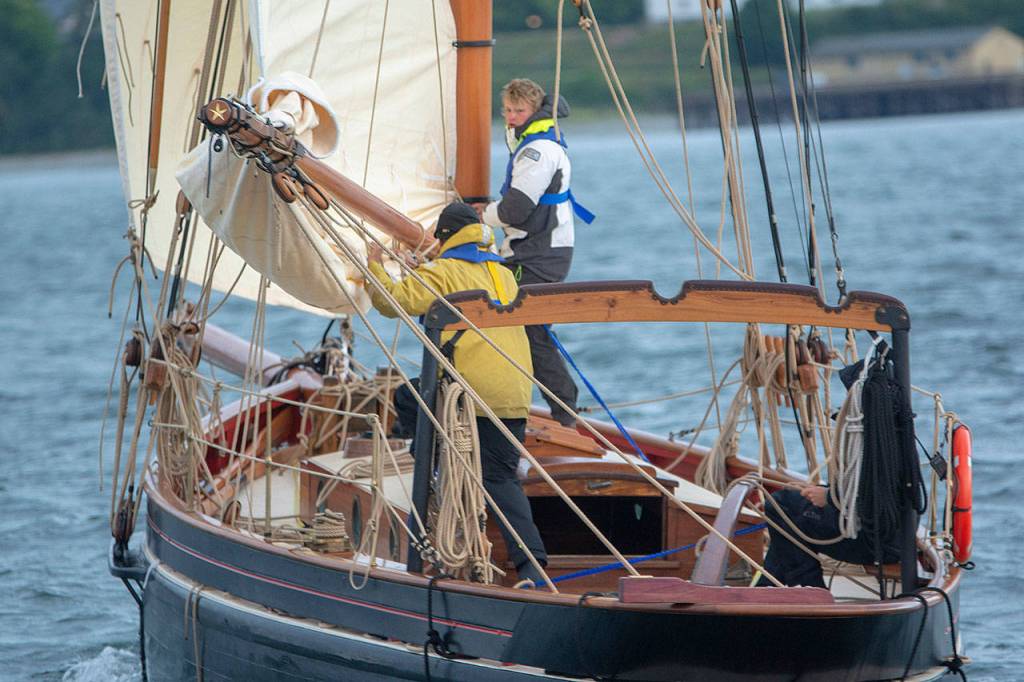 Team Ziska of Port Townsend sails during the Race to Alaska on Monday. (Jesse Major/Peninsula Daily News)