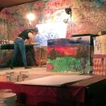 Artist Jessica Dressel is shown at work during the fifth annual Brush Off at Studio Bob.