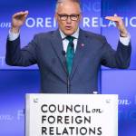 Democratic Presidential candidate Gov. Jay Inslee speaks at the Council on Foreign Relations on Wednesday in New York. (Mark Lennihan/The Associated Press)