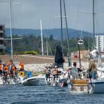Teams competing in the Race to Alaska make their way through Victorias Inner Harbour on Thursday. (Jesse Major/Peninsula Daily News)