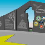 A rendering of the Gold Star Families Memorial Monument planned for the Forks Transit Center. A groundbreaking ceremony for the monument will be held Saturday.