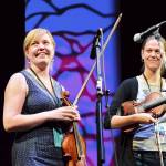 Anna Lindblad, left, and Elise Wessel Hildrum are part of Fru Skagerrak, a Swedish-Norwegian-Danish trio appearing in Saturday afternoons Fiddle Tunes Finale at Fort Worden. (Diane Urbani de la Paz/for Peninsula Daily News)