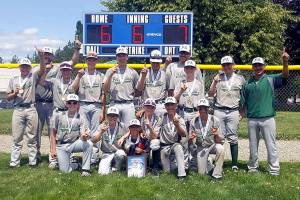 The Port Angeles 12U baseball team won the 50/70 Cal Ripken North Washington State Championship with a 7-6 win over Lynden. Team members and coaches are, back row, from left, Josiah Gooding, coach Jason Gooding, Jordan Shumway, Rylan Politika, Cole Johnson, Kaleb Mullen, coach Sean Worthington, Tate Alton, Colton Romero, coach JR Flores and bottom row, Austin Worthington, Alex Angenvine, Leighton Flores (bat boy), Luke Flodstrom, Phoenix Flores and Derek Stadmeyer.