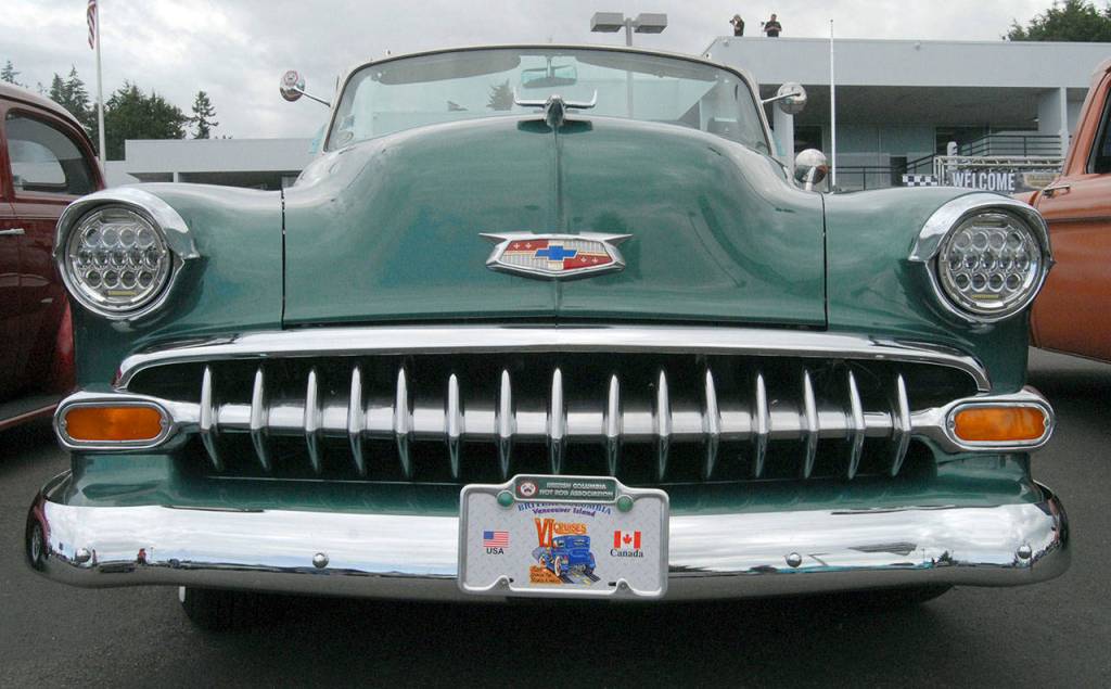 A 1954 Chevy Bel Air sits on display at Friday nights Cruise-In. (Keith Thorpe/Peninsula Daily News)