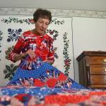 Karen Clatanoff said her New York Beauty quilt was one of her tougher ones to complete because of its points and many triangles. (Matthew Nash/Olympic Peninsula News Group)