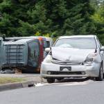 PHOTO: No one injured in rollover wreck on Eighth Street in Port Angeles