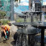PHOTO: Port Angeles fountain given a summer cleaning