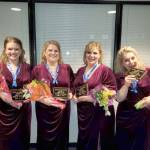 The members of the Wink quartet are, from left, Megan Hofkamp, baritone, Marysville; Connie Alward, bass, Port Angeles; Melanie McGuire, lead, Olympia; and Kay Keating, tenor, Bellevue.