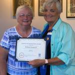 Barbara Cammack, left, with Sally Pearson, Soroptimist club awards chair.