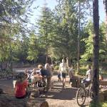 Top Left Trails Co-Op Mountain bikers enjoy a picnic at Central Zone area of the Colville Mountain Bike Skills Park near Port Angeles. The park will host an open house from 2 p.m. to 4 p.m. Saturday.