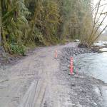 An emergency repair allowed the roadway to be useable but left it very narrow. A permanent fix is planned beginning next month. (Olympic National Park)
