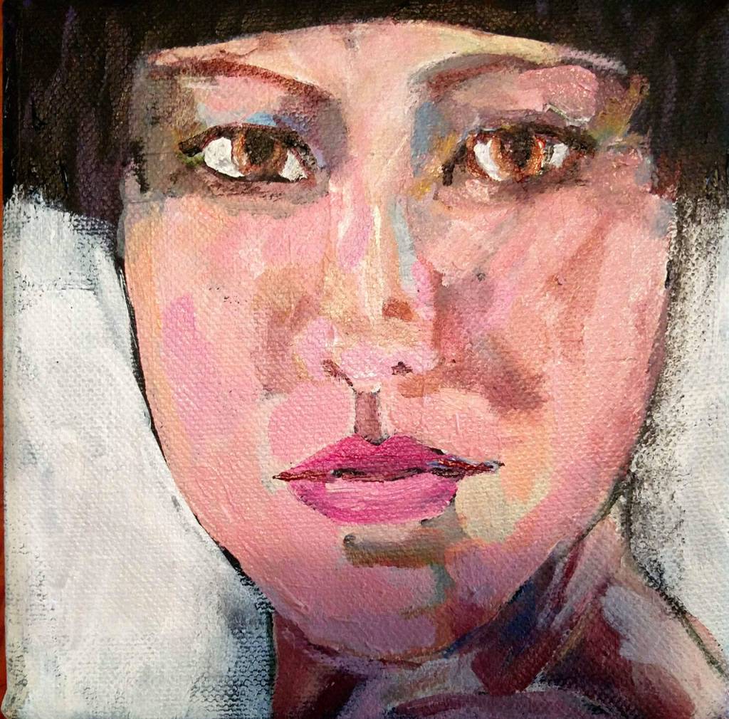 Lynne Armstrongs Not a Selfie is among nearly 100 works in the Port Angeles Fine Arts Centers Power of Small Things exhibition.