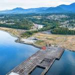 Field survey work will be taking place at the dock and shoreline area of the former Rayonier Mill site in Port Angeles later this month. (Dave Pitman/Olympic Aerial Solutions)