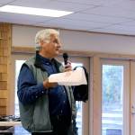 During a community outreach meeting in Quilcene, Jefferson County Assessor Jeff Chapman explains the process of assessing property in the county and invites those who dont agree with their assessed value to talk with his team to come to an agreement. (Zach Jablonski/Peninsula Daily News)