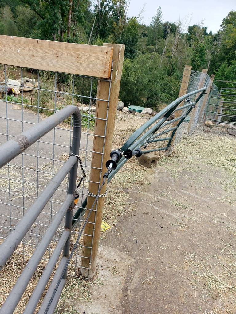 A gate is part of the estimated $60,000 to $70,000 in estimated damages sustained at Center Valley Animal Rescue as the facility has cared for eight bison during the past year. (Center Valley Animal Rescue)