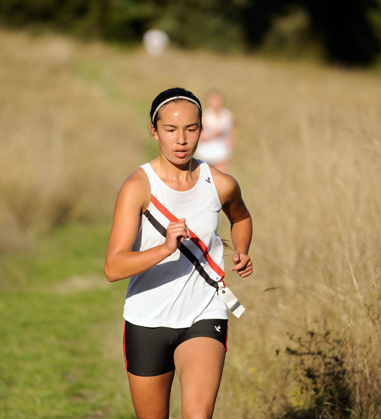 Port Townsends Anika Avelino had the top time at the girls cross country meet at Robin Hill County Park on Wednesday.