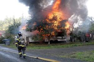 Fire claims Port Angeles travel trailer