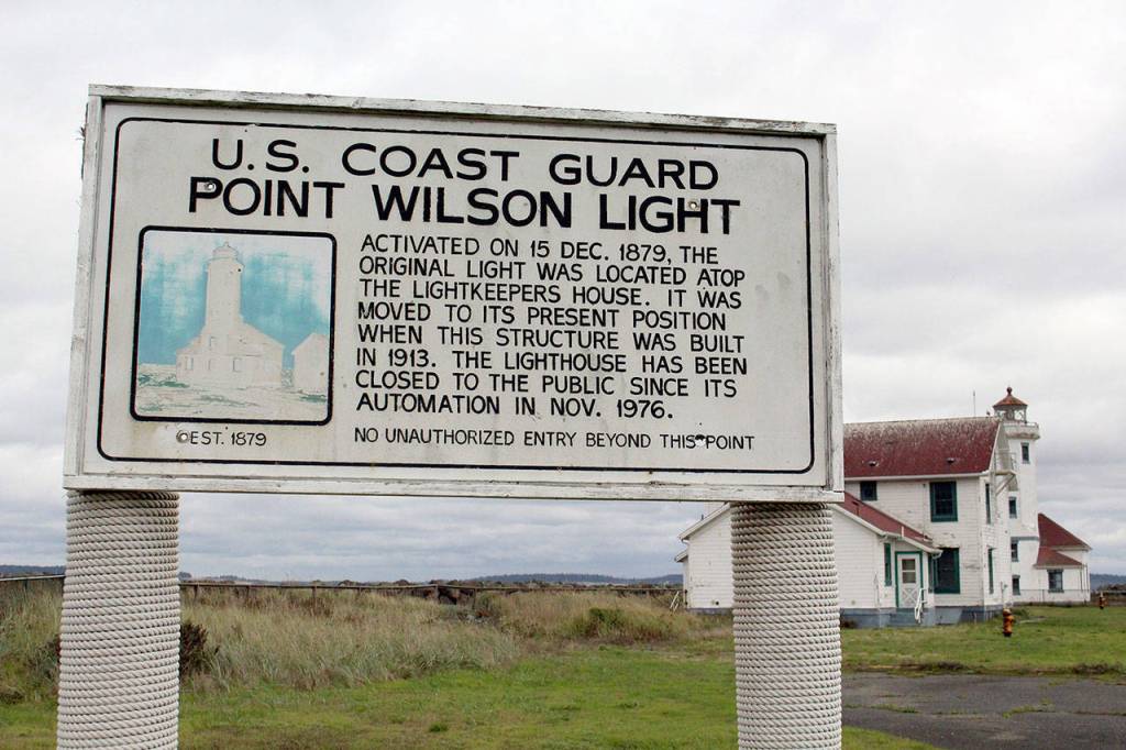 The Point Wilson Lighthouse at Fort Worden State Park has been closed to the public since 1976, but that is expected to change now that the U.S. Lighthouse Society has taken over its restoration. (Zach Jablonski/Peninsula Daily News)