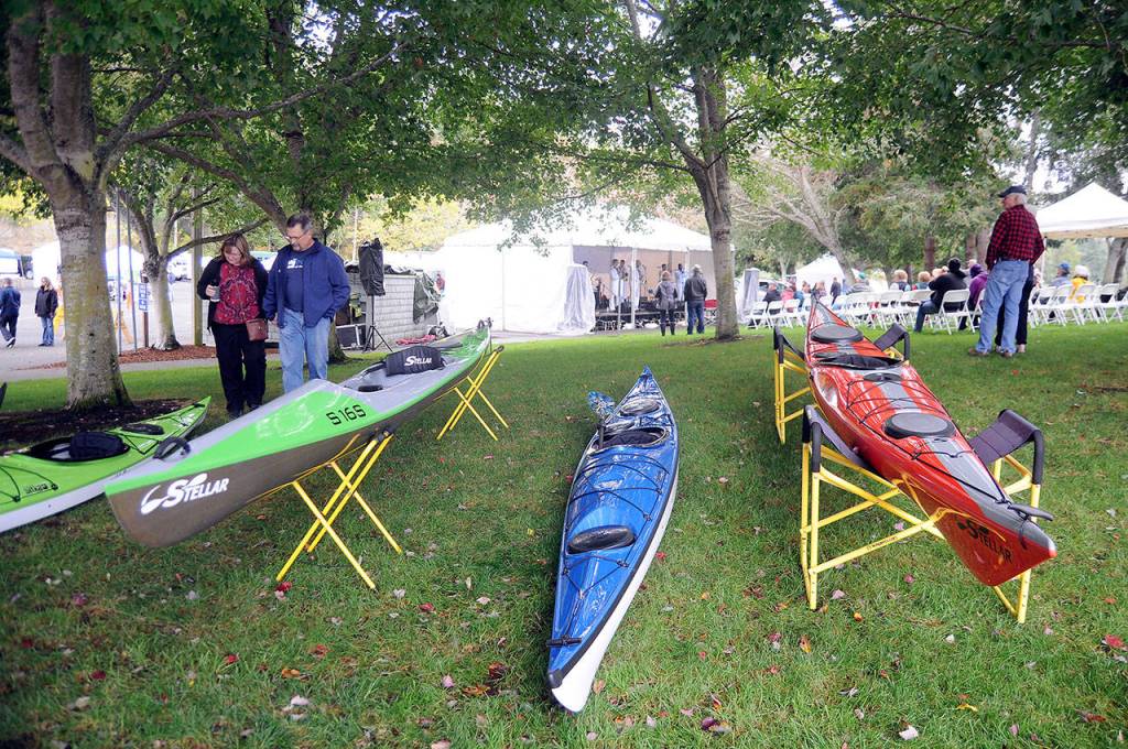 Kayaks are on display during the 2019 Waterfront Days. (Michael Dashiell/Olympic Peninsula News Group)