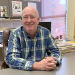 Steve Perry, the general manager and advertising director of the Olympic Peninsula News Group and the Kitsap News Group, will say goodbye to his office at the Peninsula Daily News at the end of the month. (Kelley Lane/Peninsula Daily News)