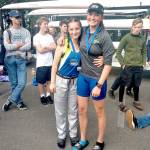 The Olympic Peninsula Rowing Associations Ella Schulz (left) and Angelica Kennedy won the womens junior doubles at the American Lake Fall Classic held in Lakewood this weekend.