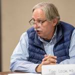 Public Health Officer Dr. Tom Locke discusses vaping with the Clallam County Board of Health. (Jesse Major/Peninsula Daily News)