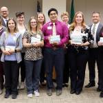 From left, Dawn ONeill, Dr. Joshua Jones, Samantha Nolan, Janessa Fodge, Lindsay Hopper, Denise Helms, Michael Santoyo, chief operating officer Lorraine Wall, Saavik Cameron, board President John Nutter and Jessica Bustillos. Justine Hanson is not pictured.