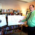 <strong>Matthew Nash</strong>/Olympic Peninsula News Group                                Michael Smith, executive director of the Shipley Center, discusses plans for the centers Health & Wellness Annex with Jan Simon, executive director of the First Federal Community Foundation, and Ashley Slezak, First Federal Sequim market manager. Smith said the proposed $1.5 million project will add about 6,400 square feet of space for exercise classes, a fitness room, sports courts, a commercial demonstration kitchen and more.