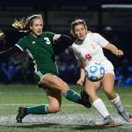 Port Angeles Hannah Reetz shoots against the Steilacoom Sentinels during a playoff game at Peninsula College Tuesday. (Jesse Major/Peninsula Daily News)