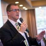 Port Angeles School District Superintendent Martin Brewer presents the districts plan for a proposed capital levy during the Port Angeles Regional Chamber of Commerce luncheon Wednesday. (Jesse Major/Peninsula Daily News)