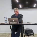 PUD Commission Chair Jeff Randall discusses the PUDs potential meter opt-out policy during the regular board of commissioners meeting at the Jefferson Transit building. (Zach Jablonski/Peninsula Daily News)