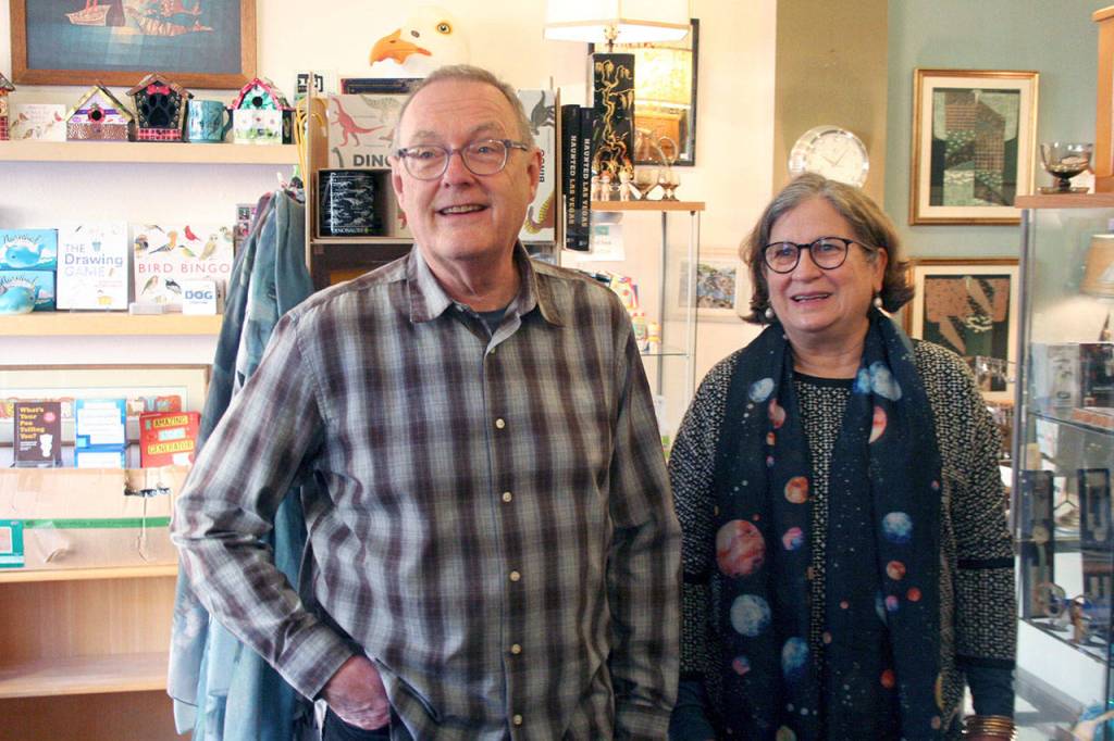 Glenn Lyons and Cris Busch Lyons say their shop, Summer House Design, offers a mix of the ridiculous and the sublime. (Brian McLean/Peninsula Daily News)