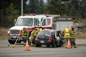 Three sent to hospitals after Carlsborg wreck